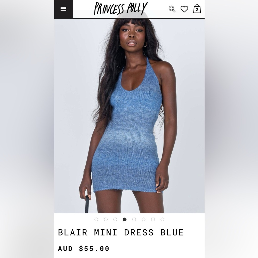 Blue knit princess polly dress